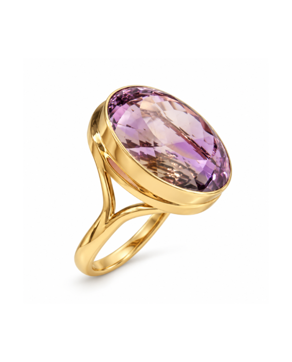 Ametrine Oval Ring in 14k Gold