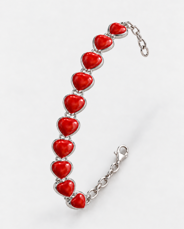 Coral Heart Bracelet