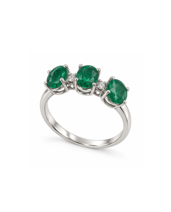 Emerald & Cubic Zirconia Ring