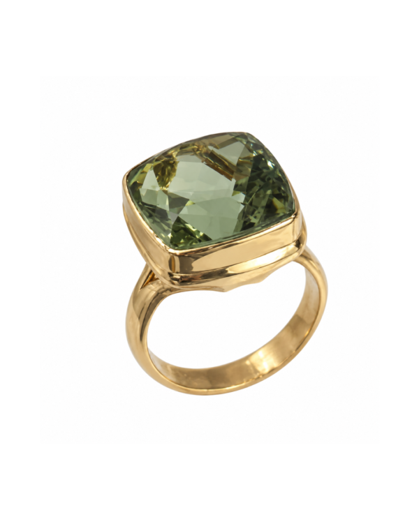 Green Amethyst (Prasiolite) Ring in 14k Gold