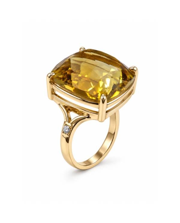 Honey Quartz Ring in 14k Gold