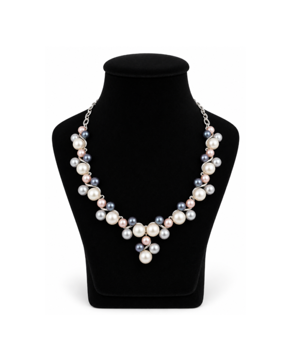 Multi-Pearl Cluster Necklace