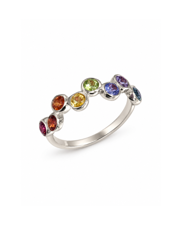 Semi-Precious Gemstone Rainbow Ring