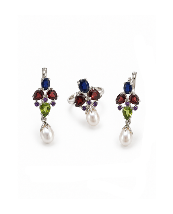Semi-Precious Gemstones Set
(Peridot, Amethyst, Garnet, Blue Sapphire, Pearl)