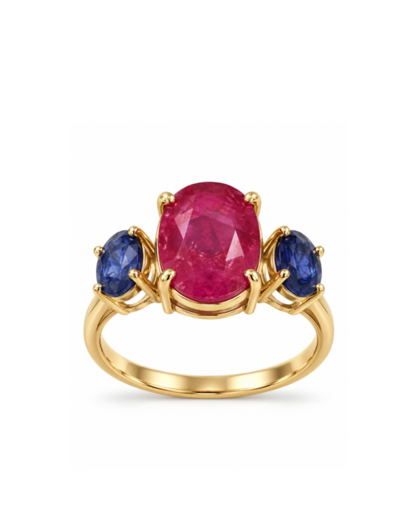 Ruby & Sapphire Ring in 14k Gold