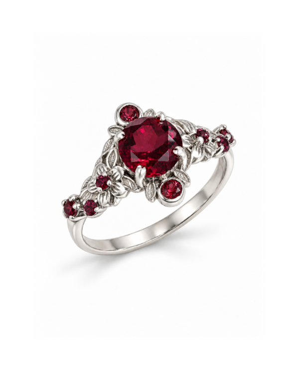 Ruby Flower Ring