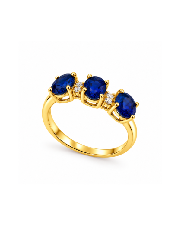 Sapphire & Diamond Ring in 14k Gold
