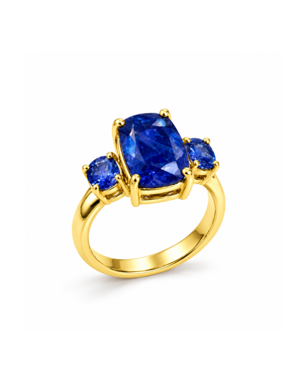 3 Stone Tanzanite Ring in 14k Gold
